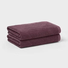 2pc Luxe Lattice Bath Towel Mauve - Threshold