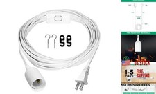 20ft Extension Hanging Lantern Pendant Light Cord Cable 20 Feet White 1 Pack