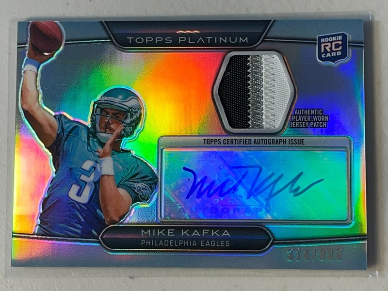 Mike Kafka 2010 Topps Platinum /800 RPA Patch Auto Autograph Rookie (READ) 