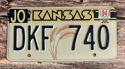 1994 Kansas Automobile License Plate DKF 740 Johnson County
