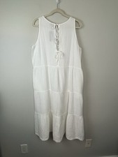 NWT Shannon Passero White Cotton Gauze Vickey Tiered Dress Size XL $95
