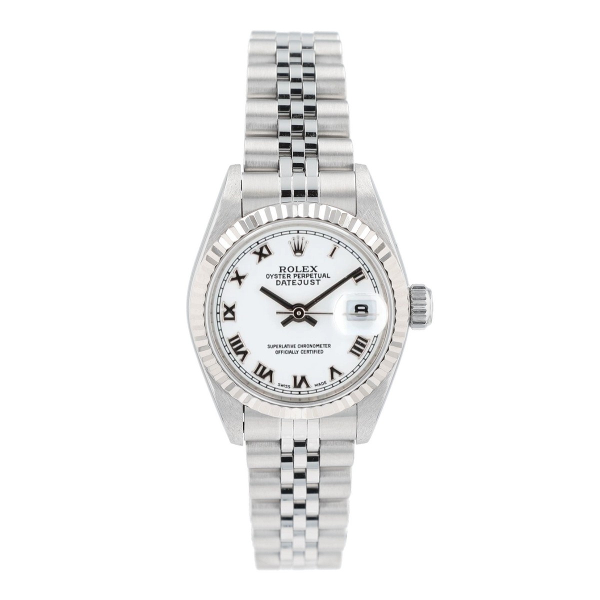 ROLEX  Stainless Steel 26mm Oyster Perpetual Datejust Watch White Roman Buy Genuine Used Lady-Datejust 26 79173 Watch - Ivory  main image 4