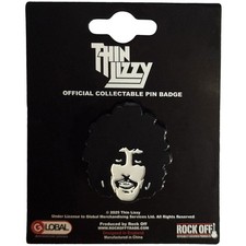 THIN LIZZY Metal Pin Badge: PHIL PORTRAIT : Lynott Official Merch fan gift £pba