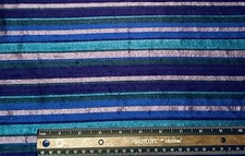 Blue/Teal/Purple Dupioni Stripes 100 Silk Fabric 44" Wide By The Yard SD-617C