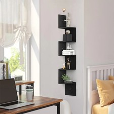 5 Tier Floating Corner Shelf Wall Mounted Bookshelf Storage Shelving Display