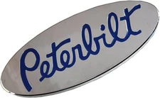 Peterbilt Logo Name Emblem Plate CNC Aluminum Hood Side Grille Fender Blue