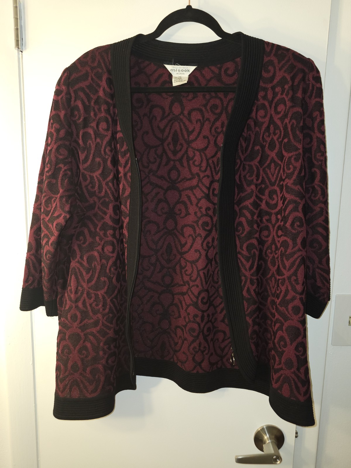 Exclusively Misook Open Front Patterned Cardigan … - image 2