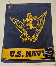 US Navy Golf Towel - Naval Academy - Embroidered Club Bag Wood - U.S.
