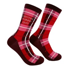 Christmas Morning Squad Socks Funny Sarcastic Xmas Graphic Novelty Footwear for