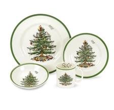 Spode Christmas Tree 4-Piece Place Setting Dinner & Salad Plates/Cereal Bowl/Mug