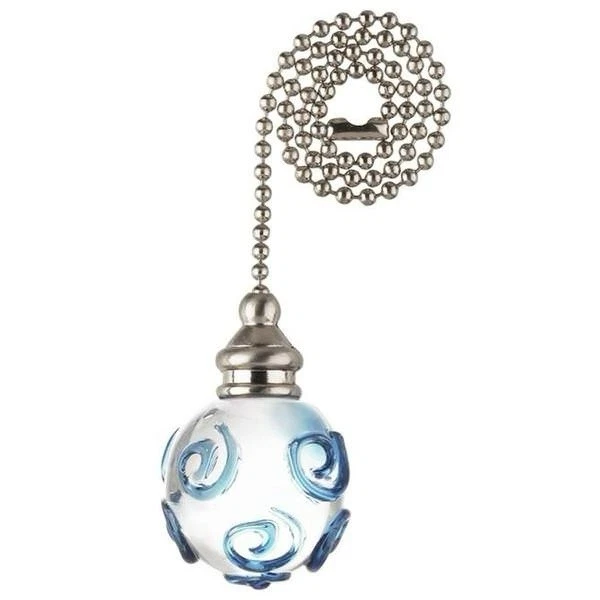 Westinghouse Lighting 77621 orbe transparente de 12 pulgadas con cadena de tracción de ventilador de techo azul Foto 3 de 3