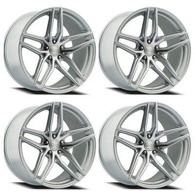 Set 4 19'' Select Shadow Gloss Silver Brushed 19x9.5 Wheels 5x4.5 35mm Rims