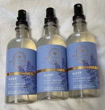 Bath  Body Works-3 Aromatherapy Lavender  Vanilla Pillow  Body Mist 5.3 oz ea