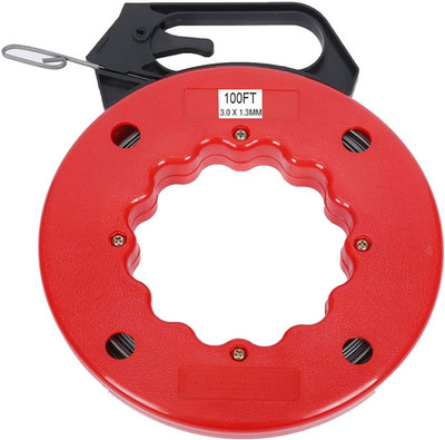 Fish Tape Hand Wire Puller Steel 100FT 1/8''(3 Mm) Width Fishtape, Electrician Re