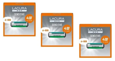 Lacura Men Ersatzklingen für 4-Klingensystem -Rasierer (3 Packungen = 18Stück)