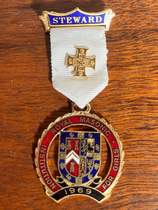 Masonic Ribbon Medal Badge | London Royal Masonic Institution For Girls Steward