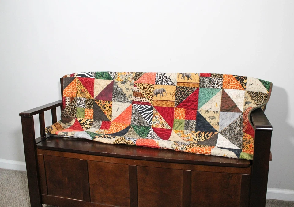 Manta de colección Y2K Safari con estampado de animales edredón leopardo cebra caprichoso Foto 2 de 4