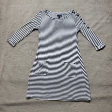 Gap Dress Womens XS Striped Button Shoulder Pockets Extra Small