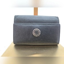 AUTHENTIC BVLGARI BLACK LEATHER 6 HOOKS KEY HOLDER KEY CASE WALLET AUTHENTIC
