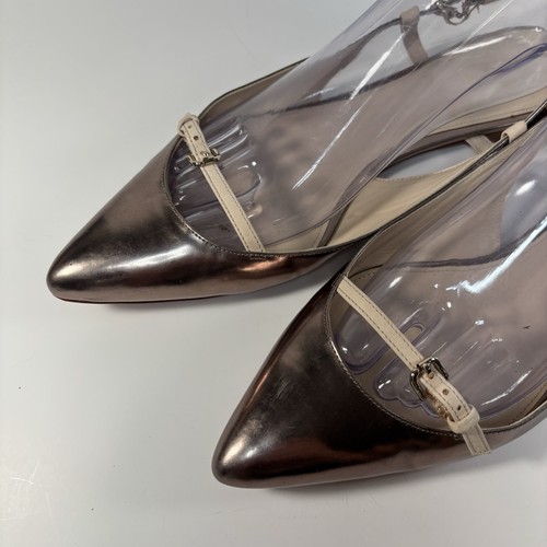 Coach Leather Slingback Flats Buckle Pointed Toe Women's Shoes 10 B - Afbeelding 2 van 5
