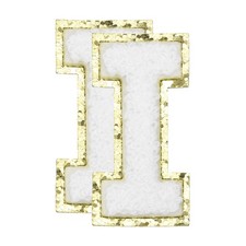 For Chenille Patches Letter I, 2 Piece Ironing Stickers (White, 2.7cm)