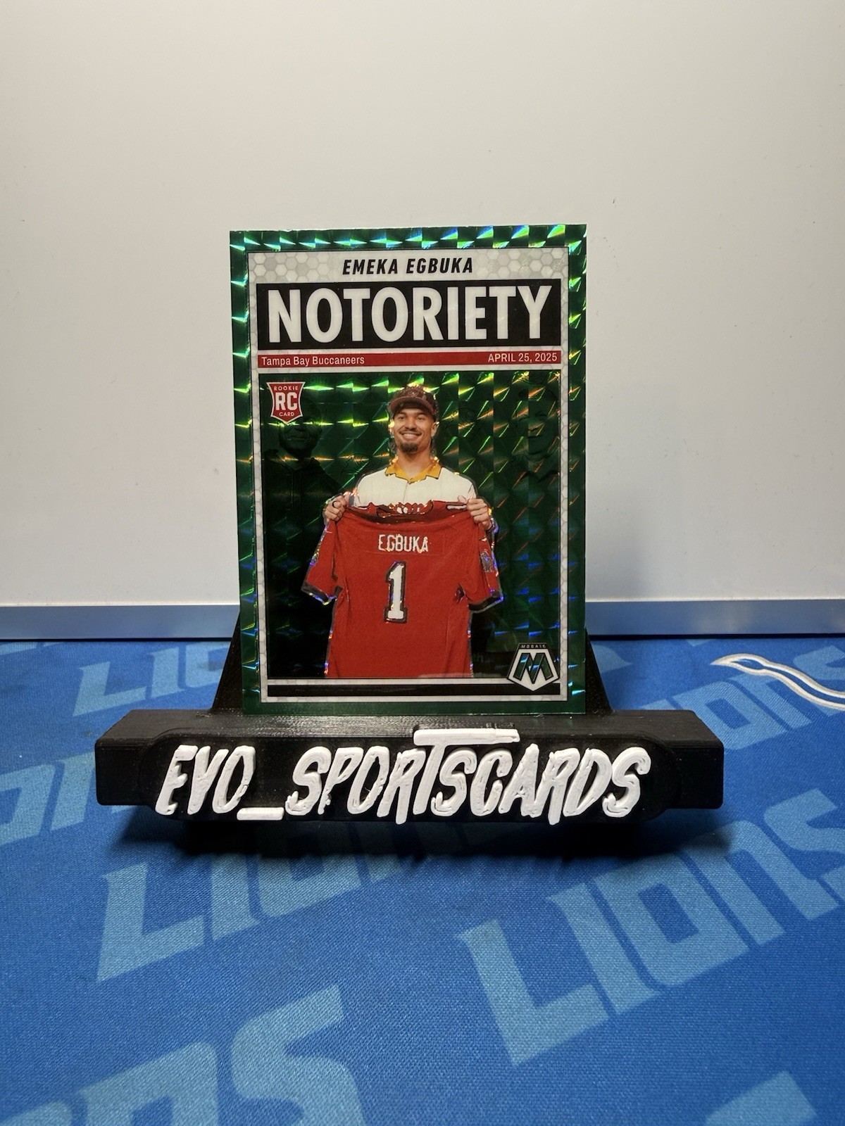 2025 Panini Mosaic - Notoriety Emeka Egbuka #16 Green Mosaic Prizm (RC)