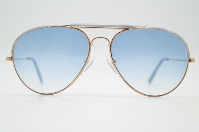 Vintage sunglasses Marion Ramm 41-411 gold grey light blue oval sunglasses