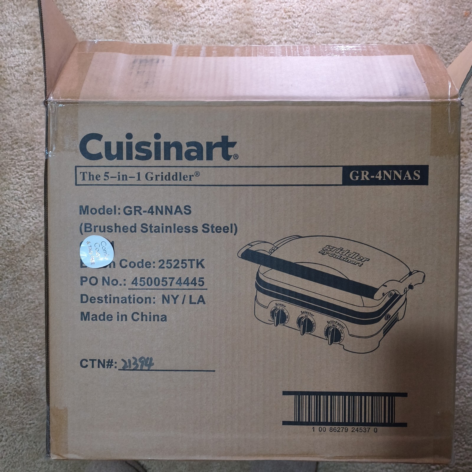 CUISINART 5-IN-1 GRIDDLER SERIES Griddler, Stainless Steel -Brand New 