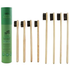 Gaia Guy Natural Bristle Bamboo Toothbrush 1 Count Pack of 8 ,