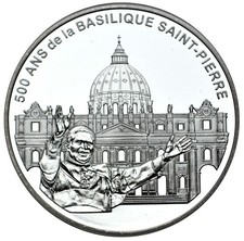 France 2006 ST PETER'S BASILICA ROME Pope Benedict XVI 1.5 Euro Silver Proof OGP