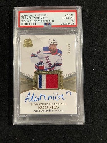 2020 UD The Cup Hockey Alexis Lafreniere RPA Rookie Patch AUTO /99 PSA 10