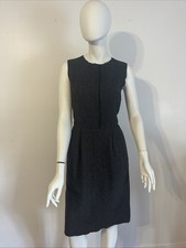 Dolce & Gabbana Dark Gray Chevron Wool Sheath Dress