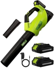 Firstness Leaf Blower,Electric Cordless Leaf Blower with 2 Batteries and Charger