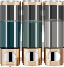 Shower Dispenser - 3 Chamber No Drill Mounted Shampoo, Conditioner, Body Wash Di