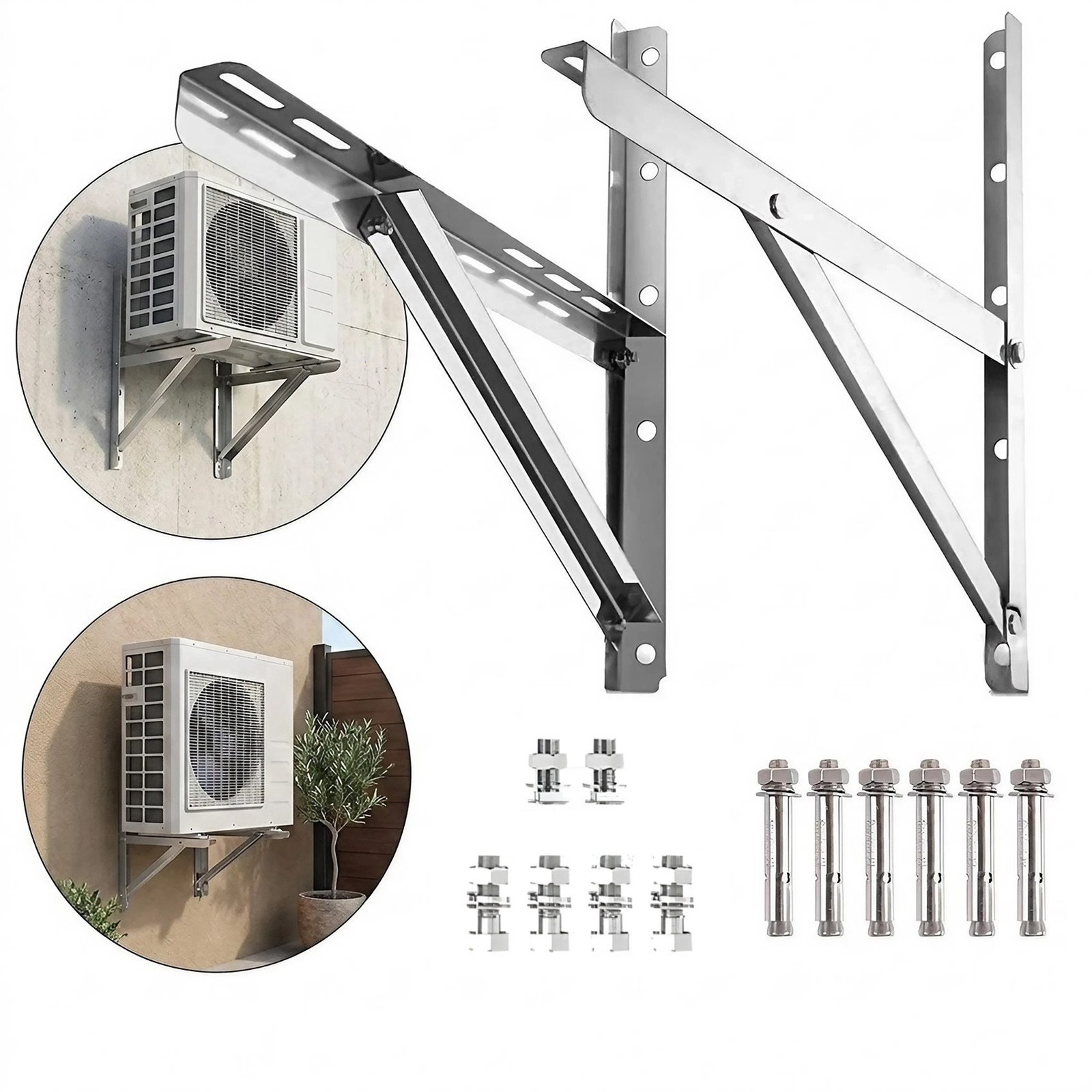 Server Fans Easy Mount 600LBS Steel Split Wall Mount Bracket for Air Conditioner Condensing ...