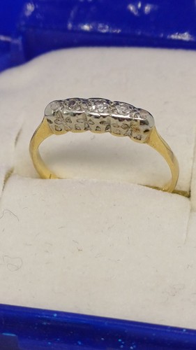 Art Deco 18ct Gold 5 Stone Diamond Ring Hallmarked C1936 - Picture 3 of 24