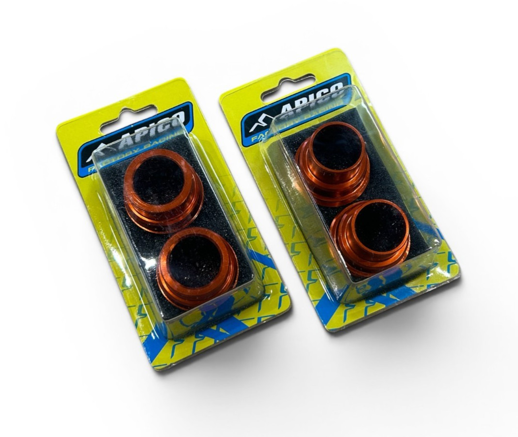 KTM EXC150 EXC250 EXC300 TPi APICO FRONT & REAR WHEEL SPACERS ORANGE 2016-2023