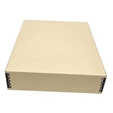 , Archival Storage Box, Acid-Free Drop Front Museum Box with Metal 11x14x3 Tan