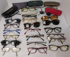 Eyeglass Frames Lot of 25 Glasses Frames And 6 Cases Mix Designer Brands Used