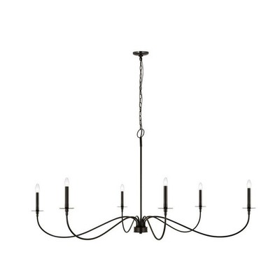 6 Light Chandelier-Matte Black Finish - Chandelier - 372-BEL-4529377 - Bailey