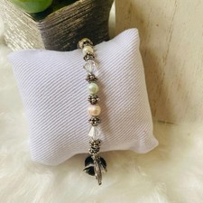 Multi-Color Beaded and Crystal Charm Bracelet