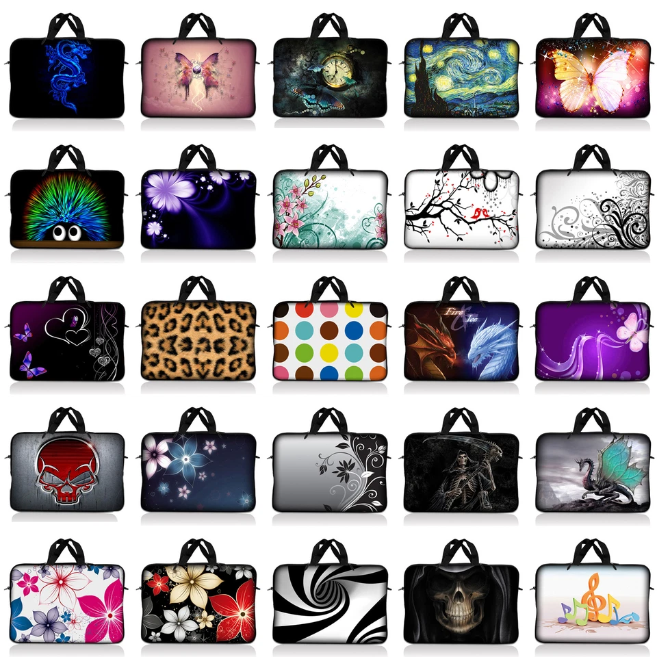 Funda de neopreno para computadora portátil con asa de 10 pulgadas a 17,4 pulgadas Foto 3 de 4