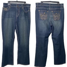 Gitano Womens Jeans plus size 16W High Rise Bootcut Denim equestrian