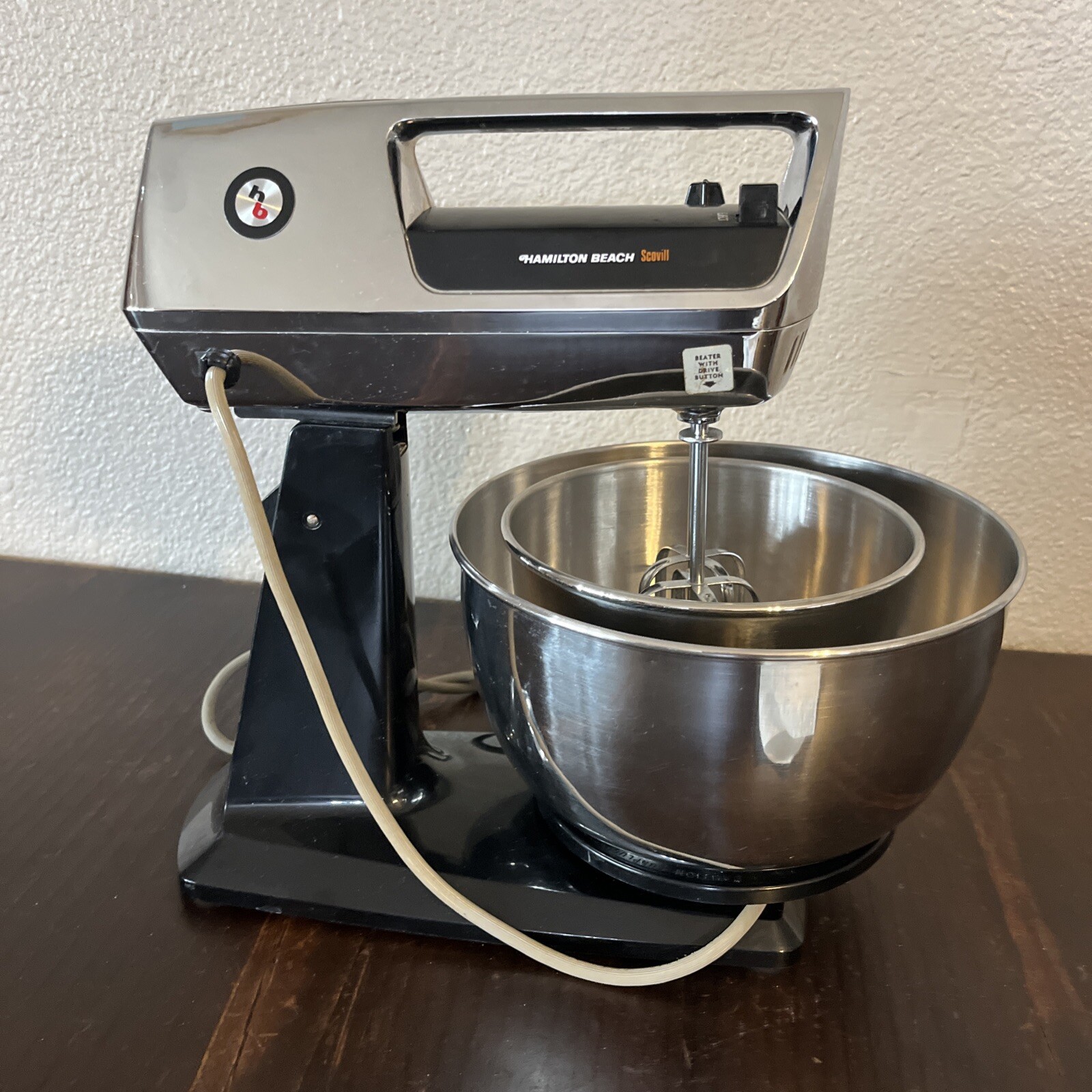 Vintage 1970s Hamilton Beach Scovill Model 45 Stand Mixer w/ Dough