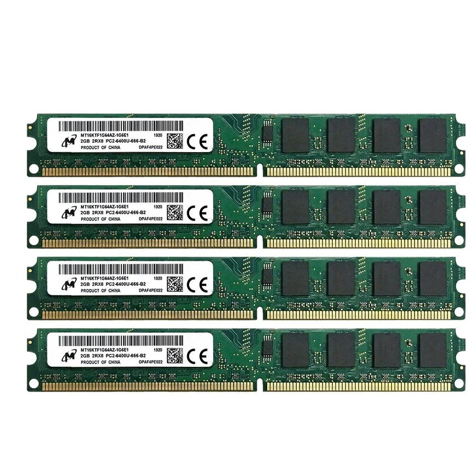 8GB 4x 2GB DDR2 800MHz PC2-6400U 240Pin DIMM Desktop Memory SDRAM Micron ZT BT - Image 2 of 4