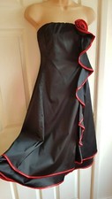 BNWT Stella Black Satin Strapless Party Cocktail Evening Dress Size M UK 12 Xmas