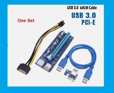 PCI-E Express PCIE 1x To 16x Adapter GPU Riser Card USB 3.0 Ethereum Mining
