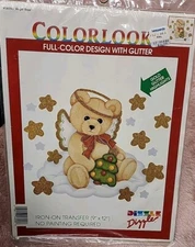 ☆ New Vintage 1993 Dizzle Iron-On Transfer 56090 Angel Bear 9x12 Christmas 