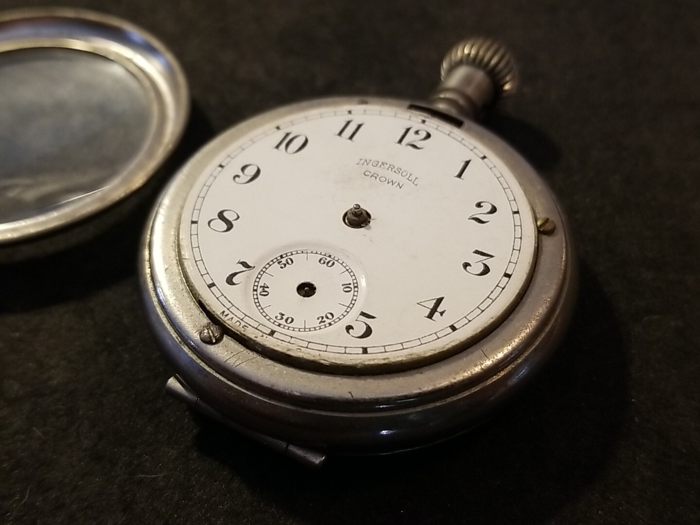 Vintage Ingersoll Crown Pocket Watch With 1917 Guarantee ** PARTS