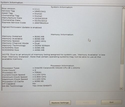 Dell WYSE 5470 14" Laptop Celeron N4100 1.1GHz 32GB SSD 8GB RAM - No OS - Picture 2 of 8